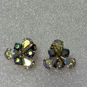 Vintage Aurora Borealis Clip Earrings